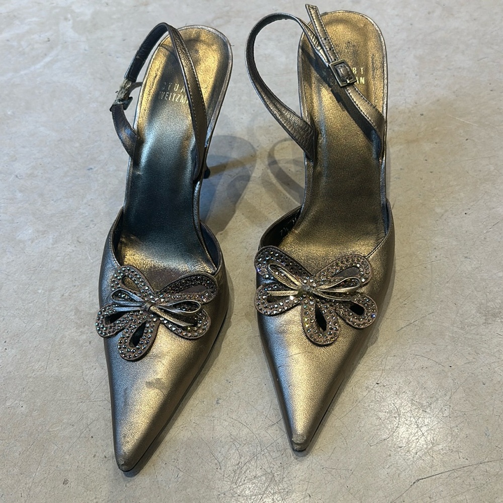 Stuart Weitzman. Shoes heel, gold  size 7 1-2